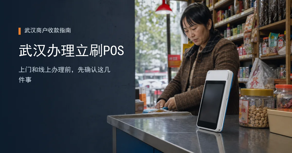 武汉社区商户柜台上的微智能POS使用场景