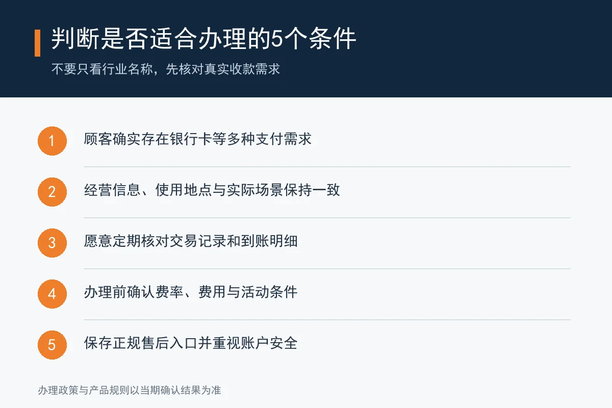判断商户是否适合办理立刷微智能POS的五项条件