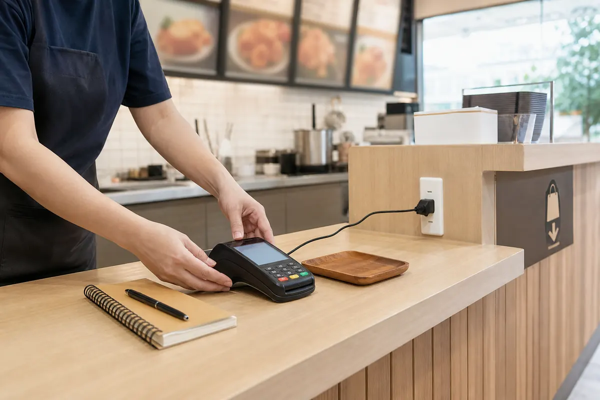 武汉餐饮店开业前检查收款设备摆放和供电