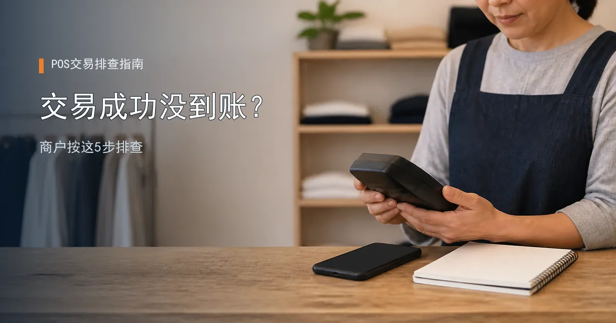 POS交易成功却没到账怎么办？商户按这5步排查