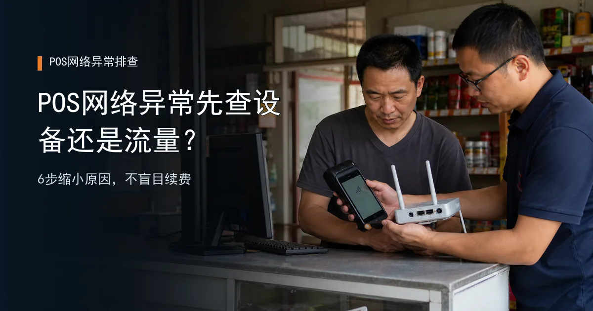 POS机显示网络异常，先检查设备还是流量？按这6步判断