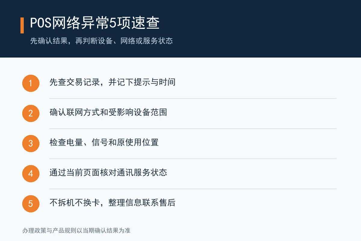 POS网络异常五项速查清单