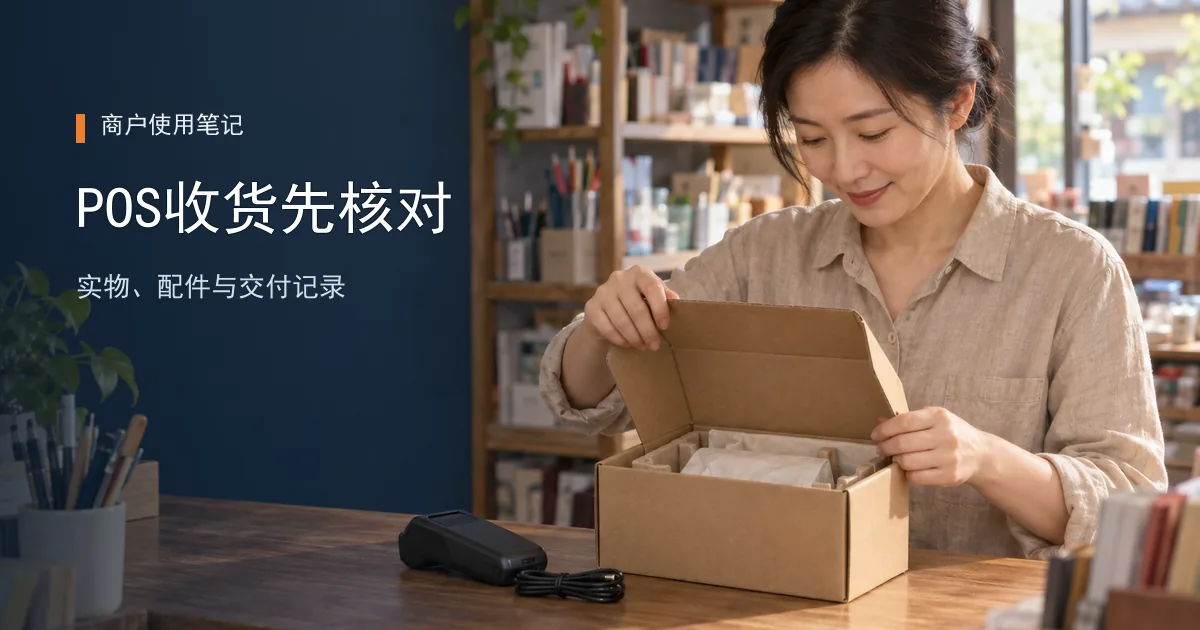 线上办理立刷微智能POS，收到设备后先核对什么？