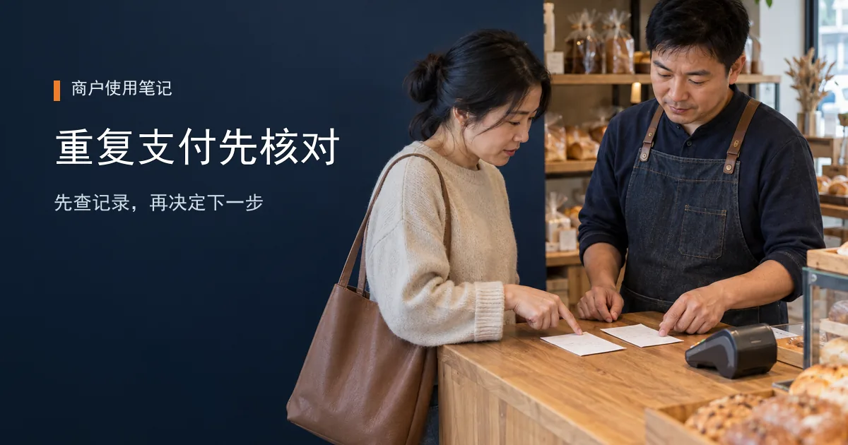 顾客说POS付了两次，商户先怎么核对？